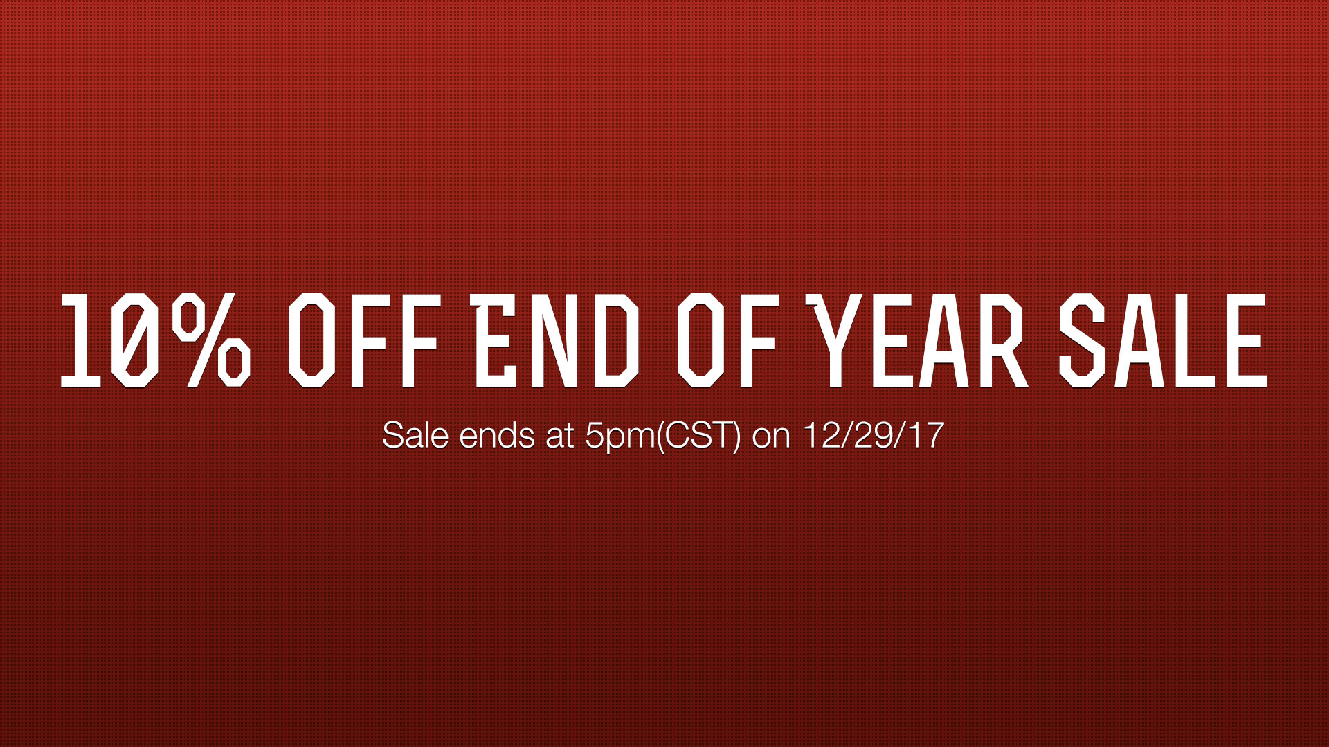 2017 End of Year Sale